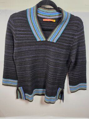 Kuna 100% Baby Alpaca Women's Navy Green Sweater Sz M